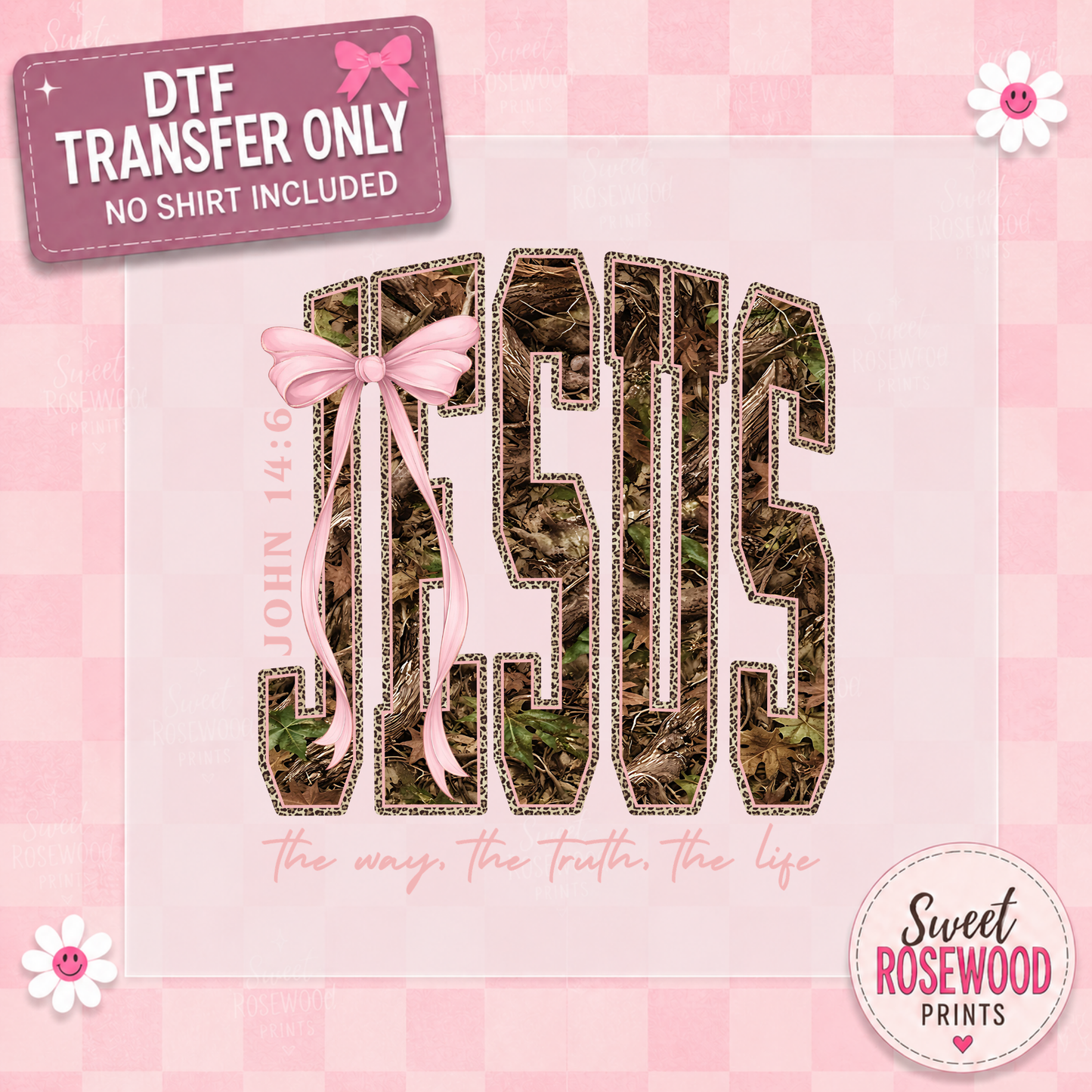 JESUS CAMO PINK BOW
