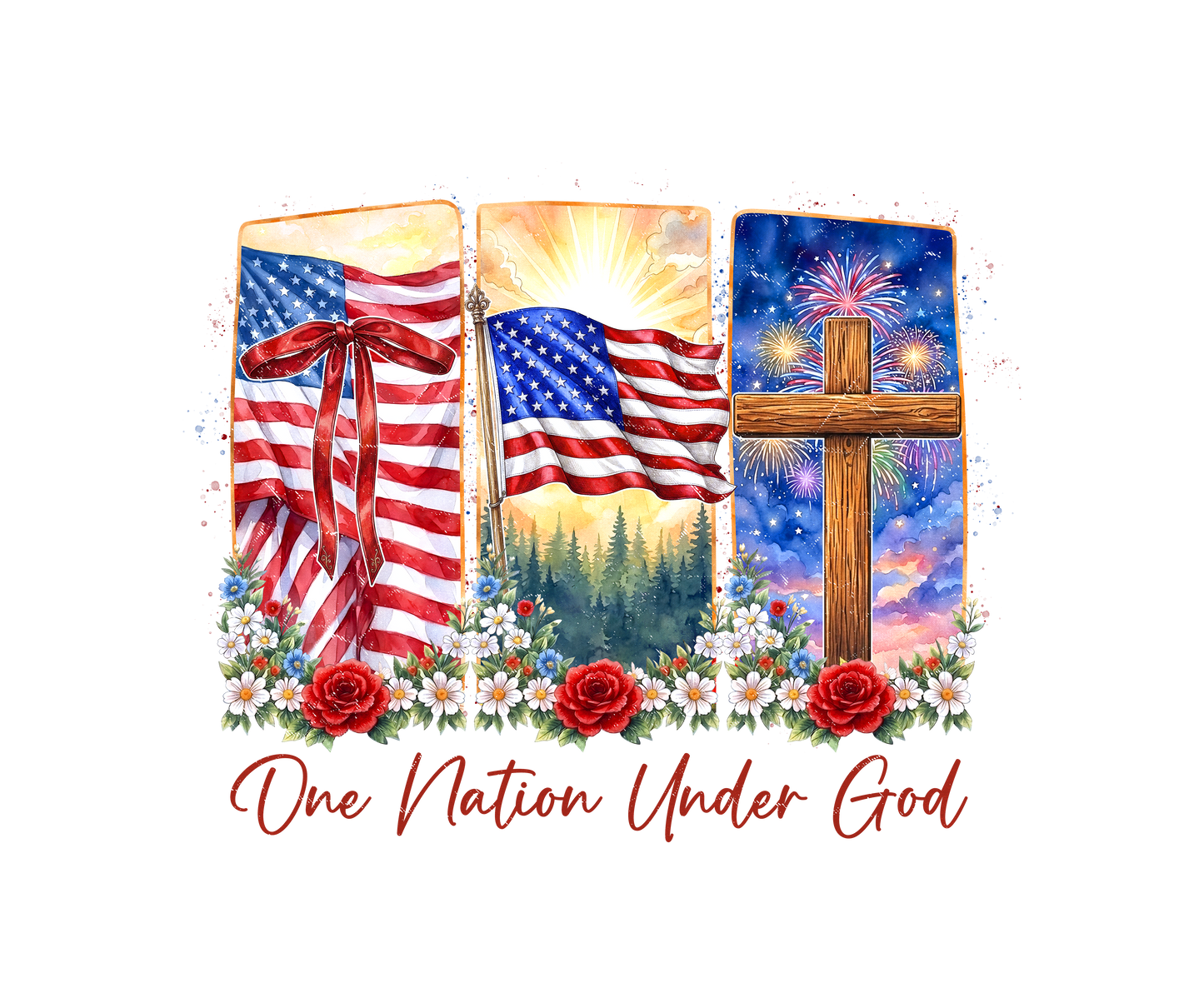 ONE NATION UNDER GOD - CLEAR FILM SCREENPRINT
