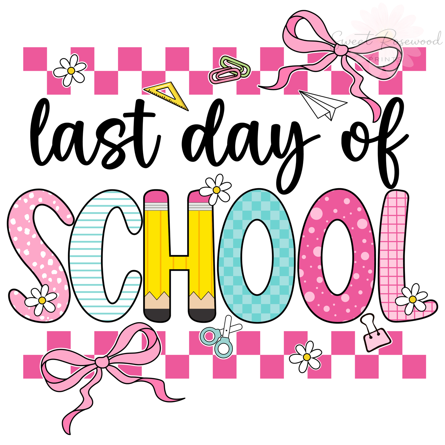 DAY OF SCHOOL PINK CHECKERED