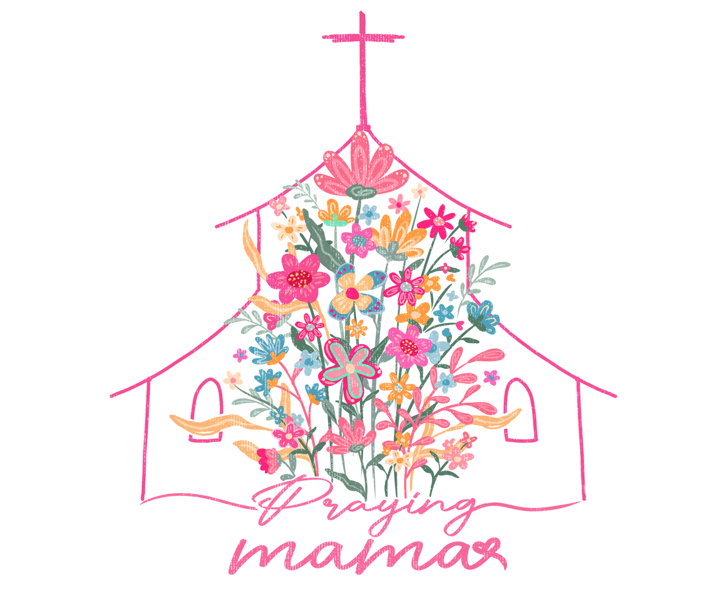 PRAYING MAMA CHURCH - CLEAR FILM SCREENPRINT