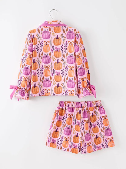 Mommy & me Halloween Pumpkin Pajama Set: Adult