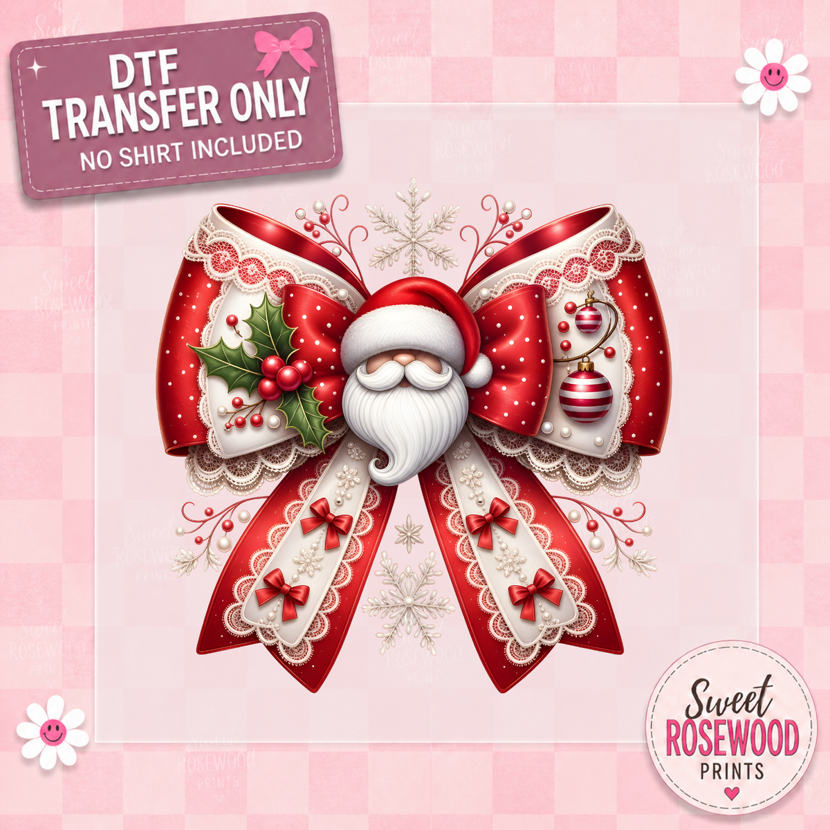 SANTA LACE BOW