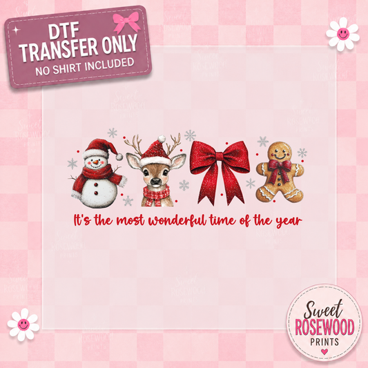 SNOWMAN,REINDEER,BOW,GINGER