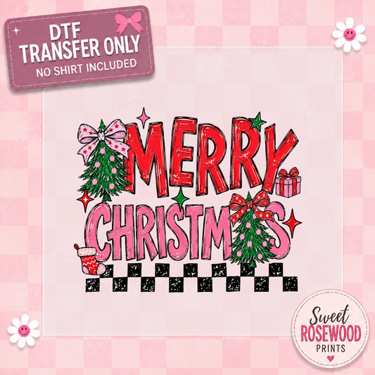 MERRY CHRISTMAS RED & PINK