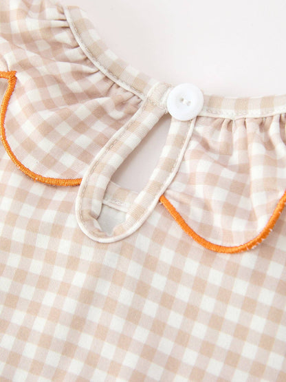 Thanksgiving Smocked Girls Dress Turkey Pumpkin Pie Embroidery