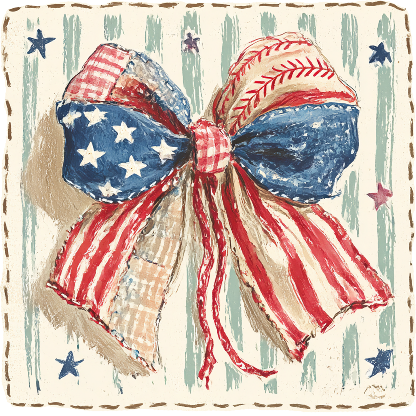 AMERICAN BOW W/STRIPES BG