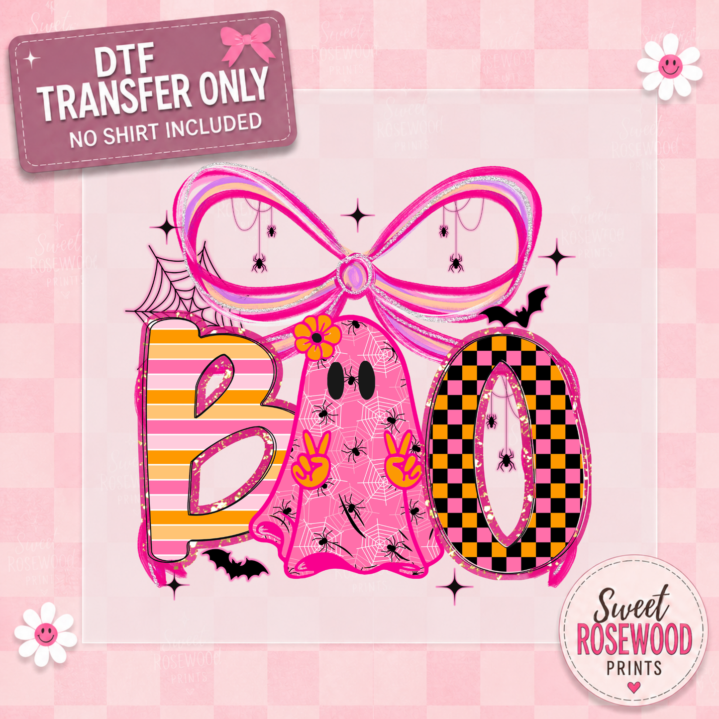 BOO GHOST & PINK BOW