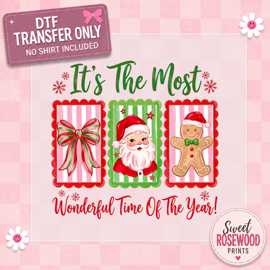 3 SQUARES - BOW, SANTA, GINGERBREAD