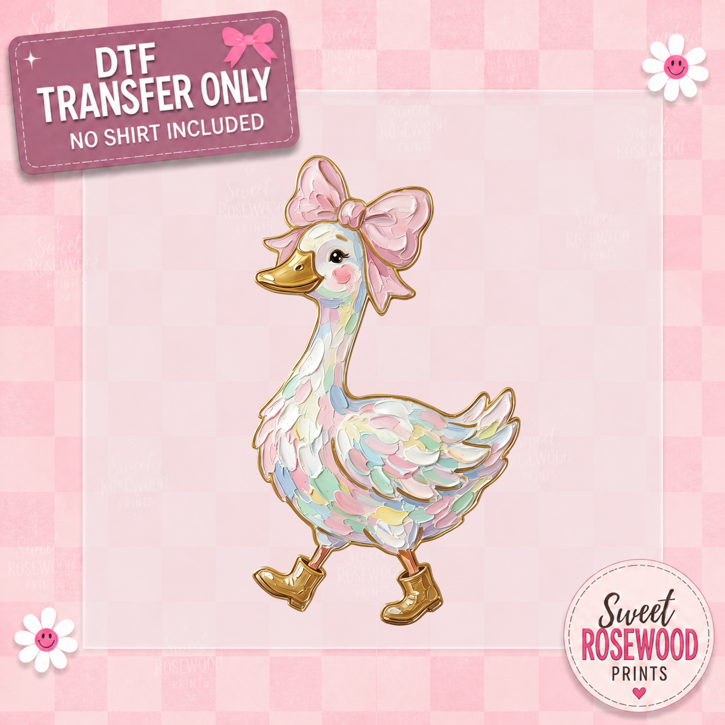 GOOSE W/PINK BOW
