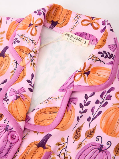 Mommy & me Halloween Pumpkin Pajama Set: Adult