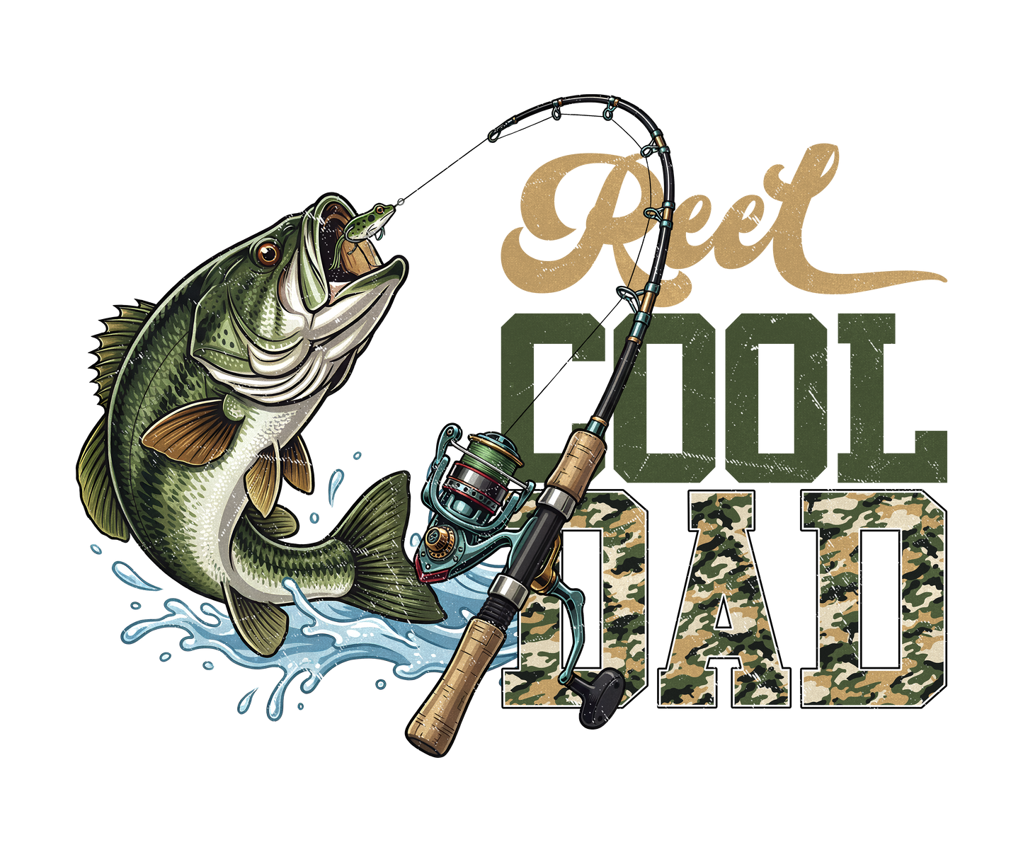 REEL COOL DAD - CLEAR FILM SCREENPRINT