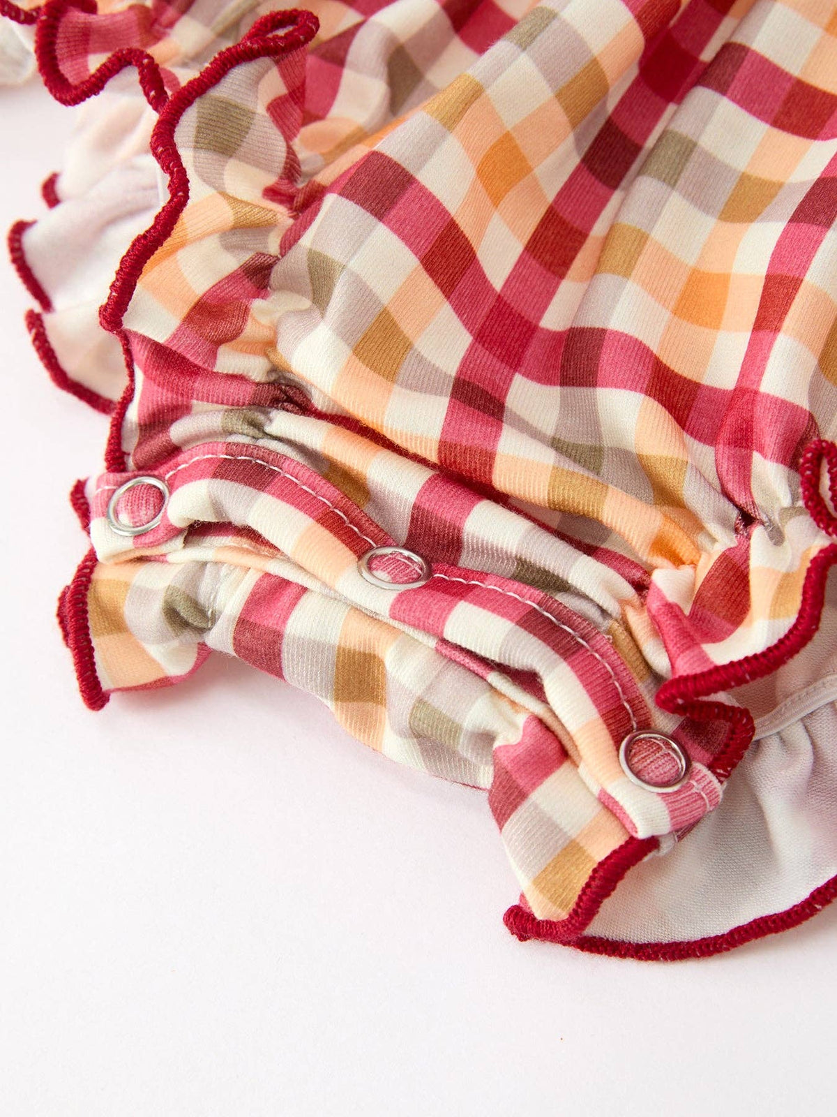 Thanksgiving Turkey Pumpkin Maple Leaf Plaid Baby Girls Romper