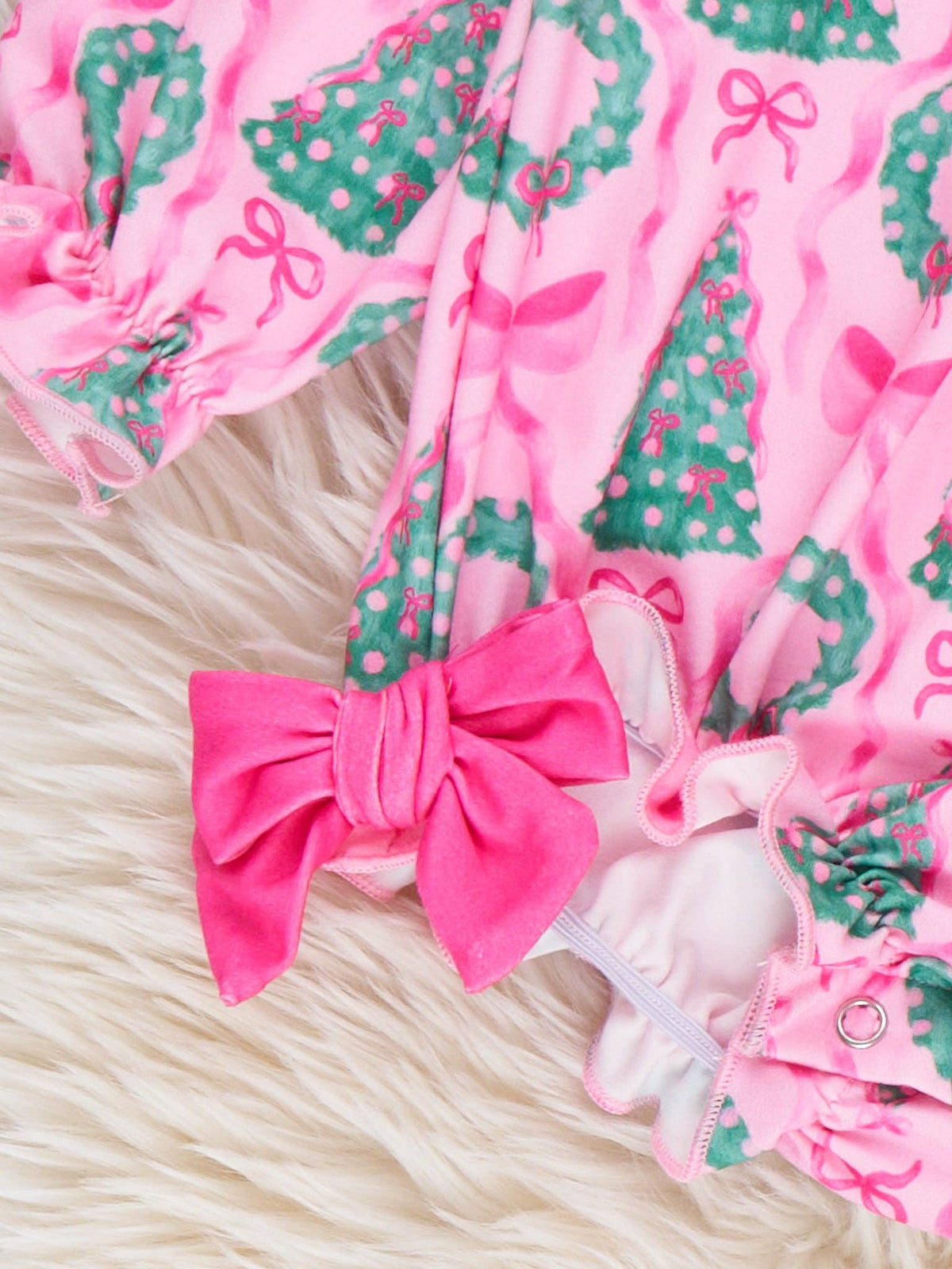 Merry Tree Smocked Ruffle Romper