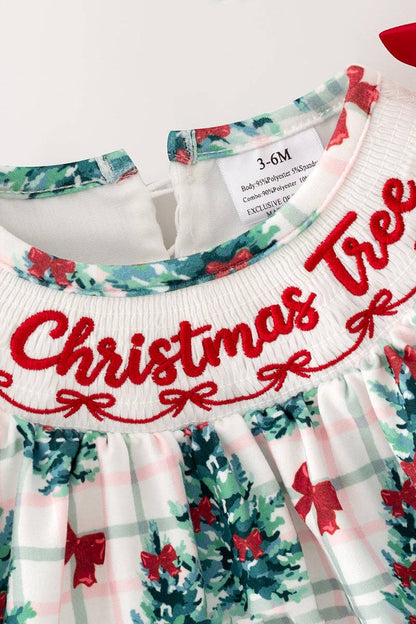 "Oh Christmas tree" Christmas tree printed tunic and red bloomers