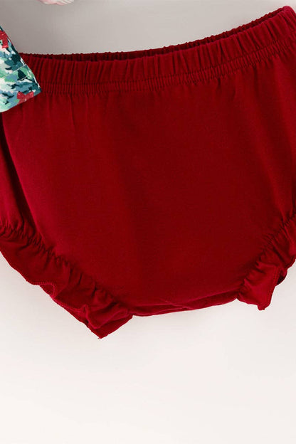 "Oh Christmas tree" Christmas tree printed tunic and red bloomers